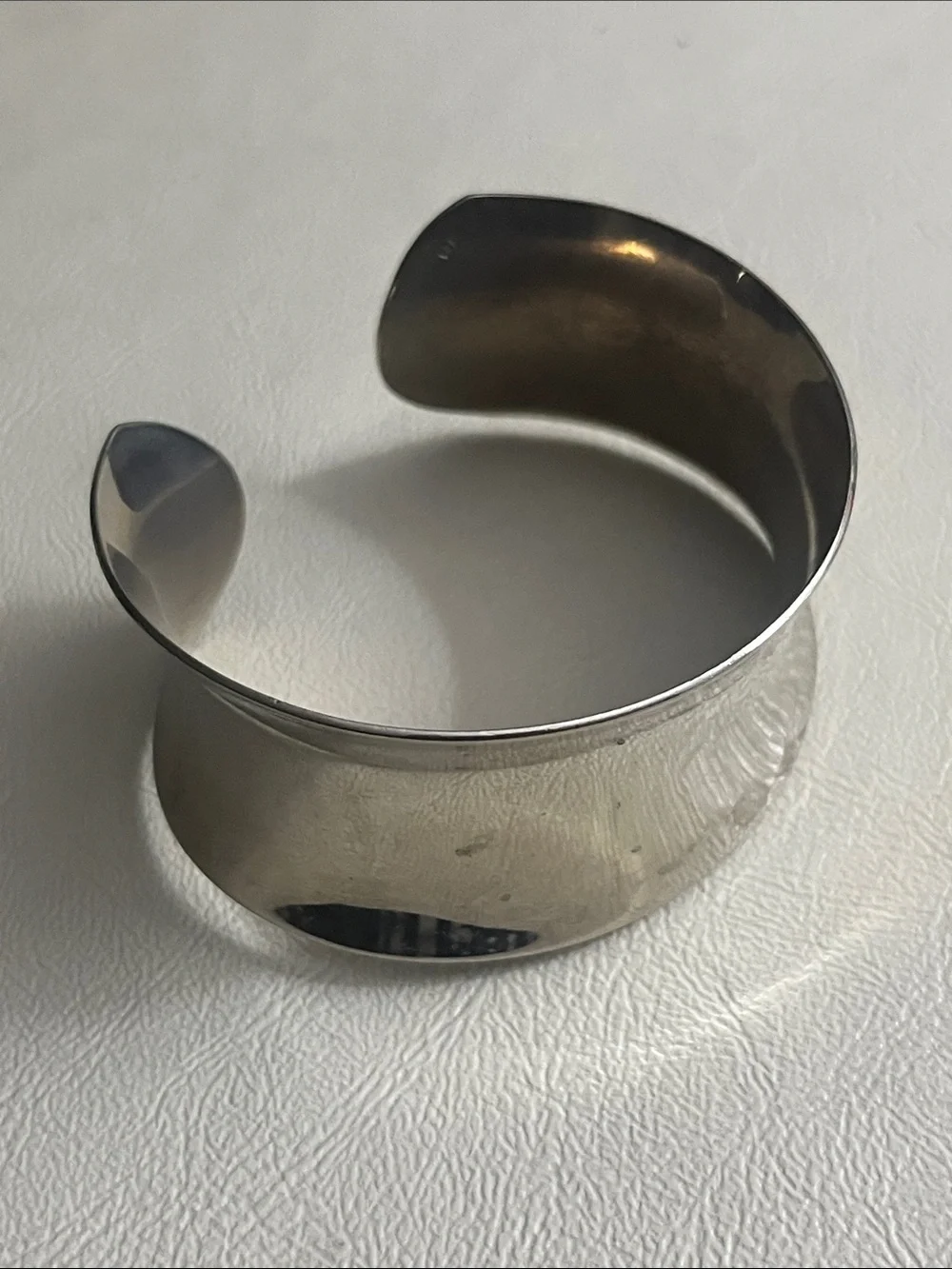 Men's 925 Silver Heavy Stainless Steel Cuff Bracelet - Minimalist Design